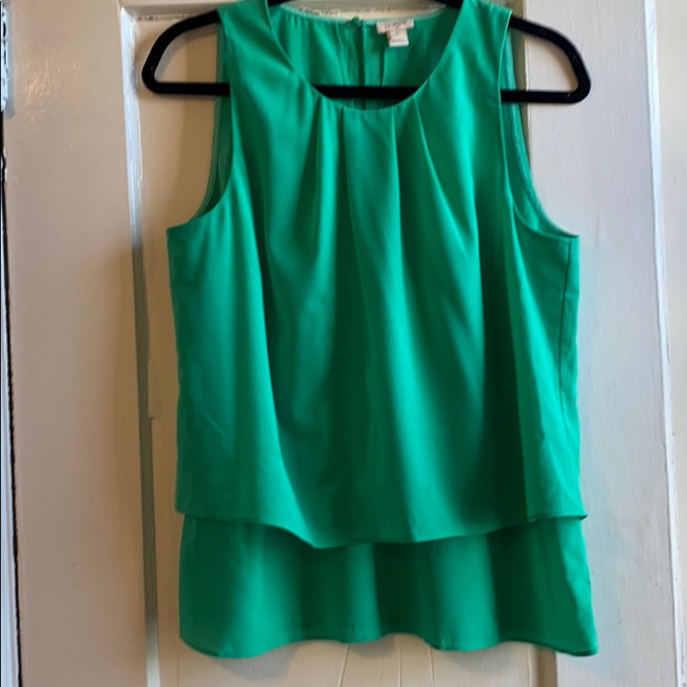 J. Crew Flowy Green Tank Top
